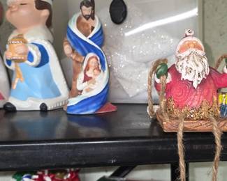 Holiday Decor: Hand-painted Religious and Nativity themed pottery