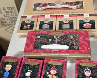 hallmark ornament sets: Charlie Brown & Train