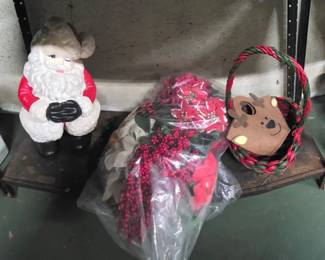 hand painted Santa, floral bundles & baskets