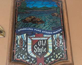 Faux stained glass Old Style Beer sign