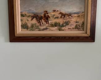 Mary Jo Portch Framed Wild Horses Oil Painting