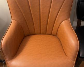 Mid-Century Modern Faux Leather Armchair