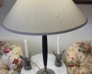As Is 29” Restoration Hardware Mid-Century Modern Style Table Lamp with Tapered Neck