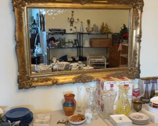 As Is Ornate Gilt Frame Rectangular Wall Mirror 54 x 36