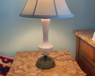 Hand-Blown Swirl Glass Table Lamp