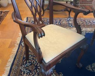 Ornate Wooden Chair with Tapestry Upholstery - Price per Chair