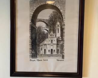 Roger Marie Carré Monaco Black and White Lithograph