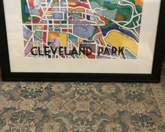 Cleveland Park Neighborhood Map Art Print