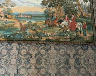 Vintage Mid-Century Italian Jacquard Woven Wall Tapestry "Promenade" by Arazzo
