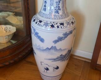 Chinese Blue and White Porcelain Landscape Vase