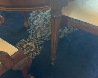 43”x100” (with 2 leafs) Traditional Carved Dining Table w/ Two leaves