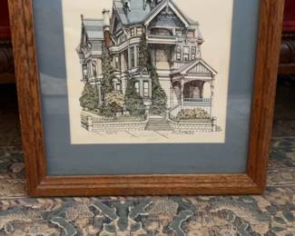 D W Patrick Signed Print San Francisco Victorian Haas - Lillienthal House 1976