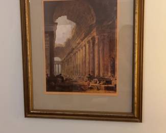 Framed Roman Ruins Architectural Art Print