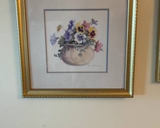 Rosalind Oesterle Pansy Watercolor Floral Art Print