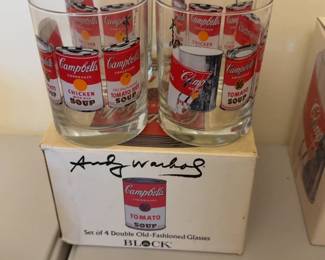 Andy Warhol Campbell's Soup Double Old-Fashioned Glasses - Set of 4