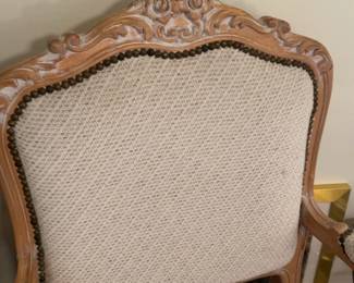Each/2 avail. Vintage Louis XV Style Carved Wood Armchair