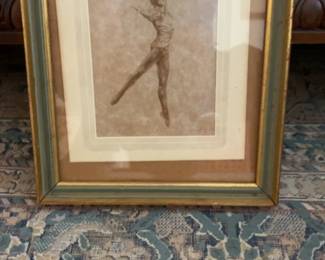 Framed Sketch of a Male Ballet Dancer