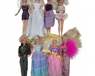 Mattel Barbie Dolls Mixed Outfits 1990s