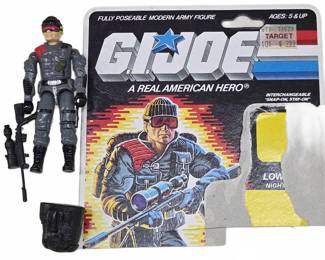 1986 GI Joe Low Light Figure w Card & Accessories