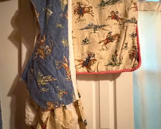 Vintage crib cowboy cover - made in the USA