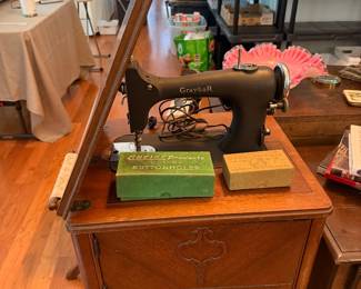 Graybar Sewing machine and cabinet, complete with cords and all attachments