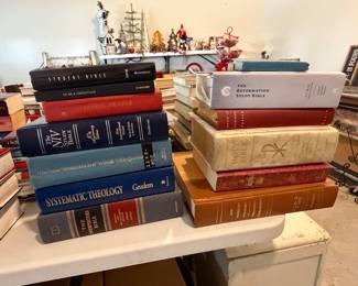 So many Bibles, commentaries, devotionals, spiritual books, political, self-help, teacher books