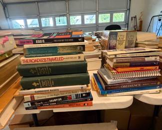 So many Bibles, commentaries, devotionals, spiritual books, political, self-help, teacher books