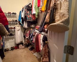 Some vintage and current name brand clothes, scarves and shoes