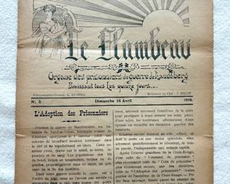 WWI 1916 Le Flambeau French POW Newspaper