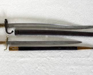 French M1871 Chassepot & German M1871 Sawback Dress Dagger