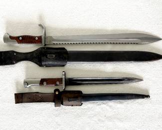German 98/05 Anker-Werke/Bielefeld Butcher Blade Bayonet & Yugoslavia M1948 ‘Factory 44’