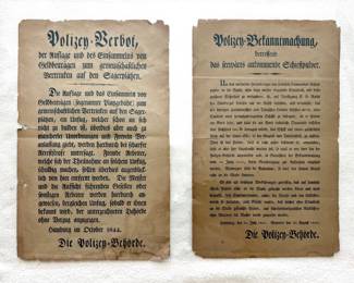 1844 German Hamburg Police Proclamations