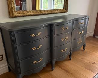 Vintage Blue dresser with gold hardware