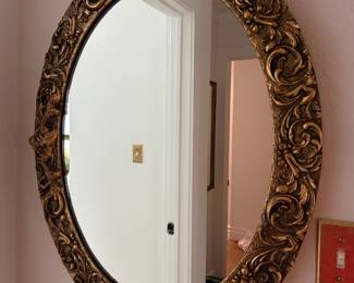 Vintage oval gilt frame mirror