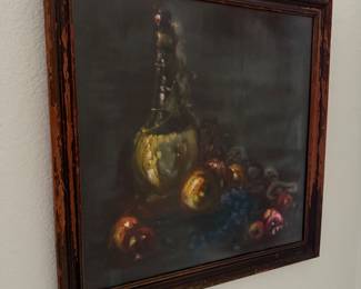 Vintage painting on canvas with wood frame