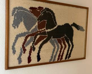 Handmade Latch Hook framed horse picture