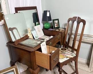 Vintage vanity with chair