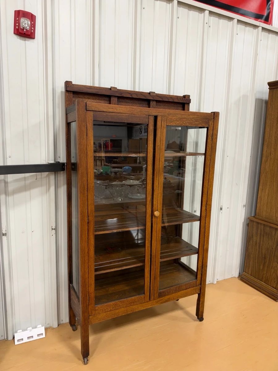 Oak Glass Display Cabinet