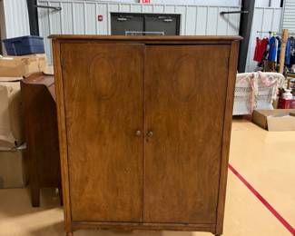 Walnut Two-Door Wardrobe Cabinet