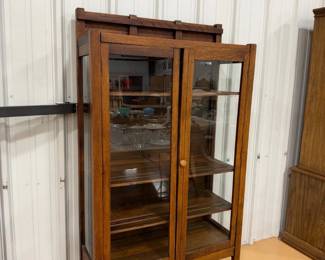 Oak Glass Display Cabinet