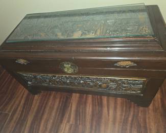 Vintage Carved Asian Chest 