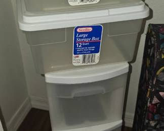 Many storage bins available 