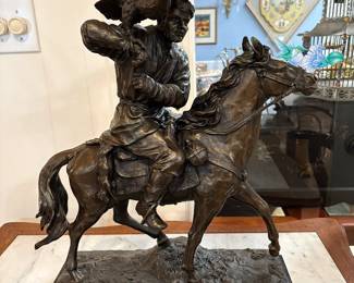 Bronze sculpture titled “Falconer” after French sculptor Christophe Fratin (1801-1864), 20th century.