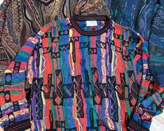 Vintage Coogi and Tundra men's sweaters.