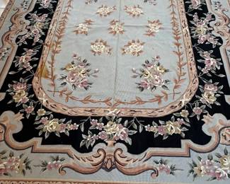 Vintage French Aubusson needlepoint rug.