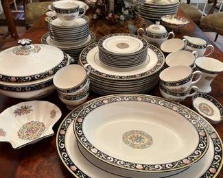 Set of Wedgwood china dinnerware, “Runnymede” pattern.