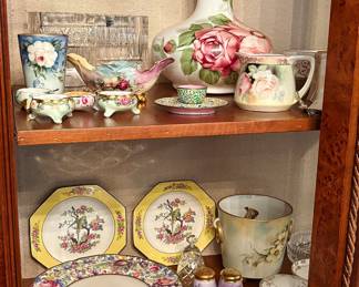 LOTS and LOTS of wonderful vintage/antique china, glass and crystal – Bohemian, Austrian, Nippon, American, and more.