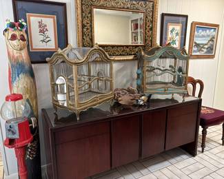 A wonderfully eclectic collection of furniture, décor, artwork, sculptures, folk art, collectibles, birdcages and much more!