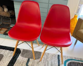 2 Red vibrant chairs