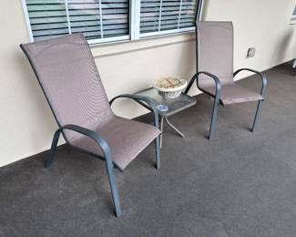 Outdoor chairs and small table